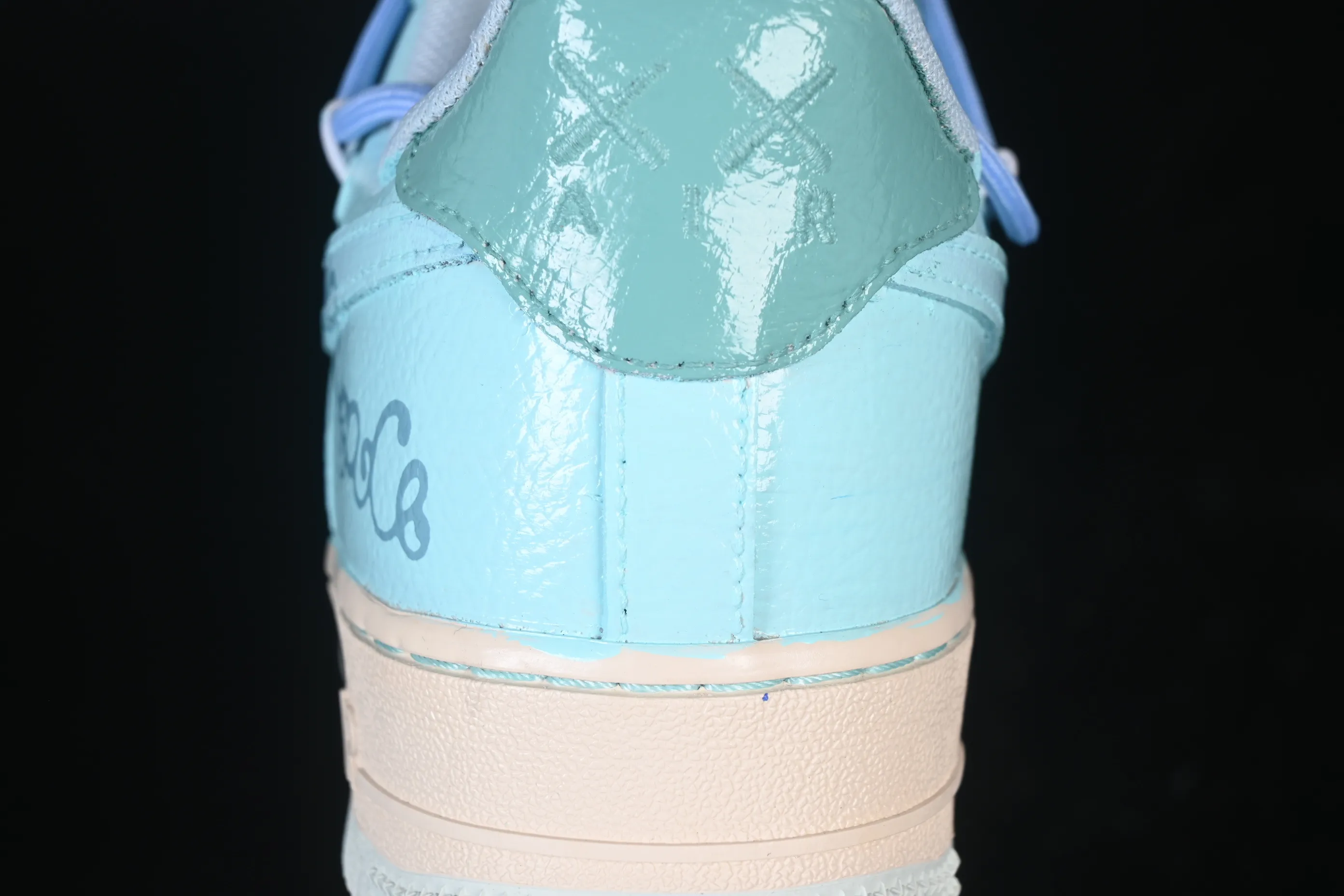 All categories Nk Air Force 1 Air Force series Nk Air Force 1 Low Air Force low-top Nike Air Force 1'07 Low Hand-painted graffiti Blue Sky Flower Island Air Force One low-top casual sneakers KS6968-777